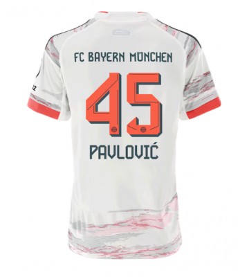 Bayern Munich Aleksandar Pavlovic #45 Bortatröja Kvinnor 2025-26 Kortärmad Bayern Munich Aleksandar Pavlovic #45 Bortatröja Kvinnor 2025-26 Kortärmad